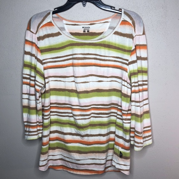 Columbia Tops - Columbia Womens striped long sleeve shirt‎ size L